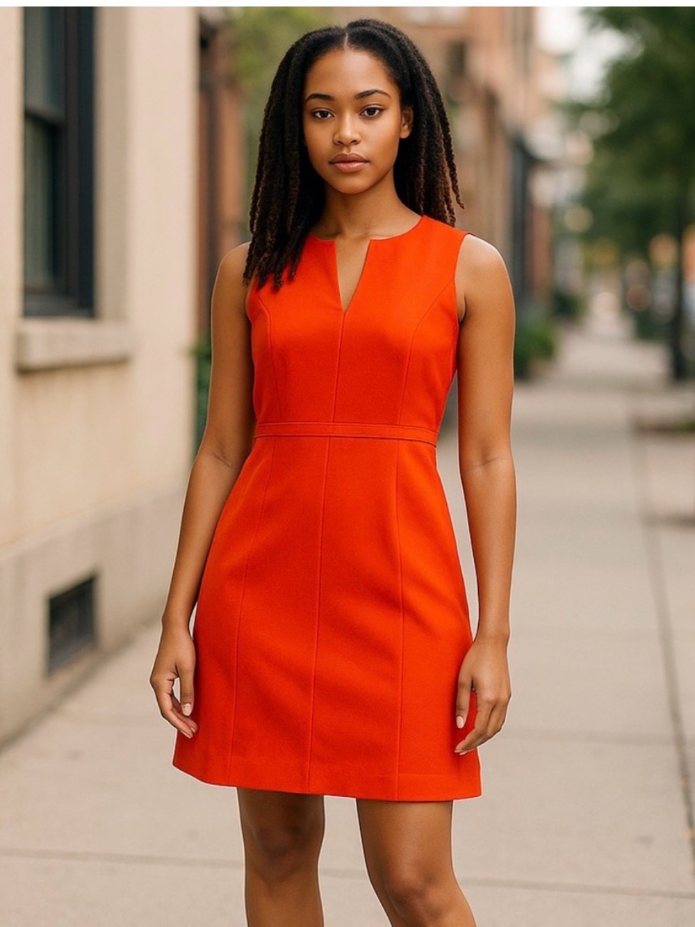 Diane von Furstenberg Sleeveless Orange Shift Dress - Size 2
